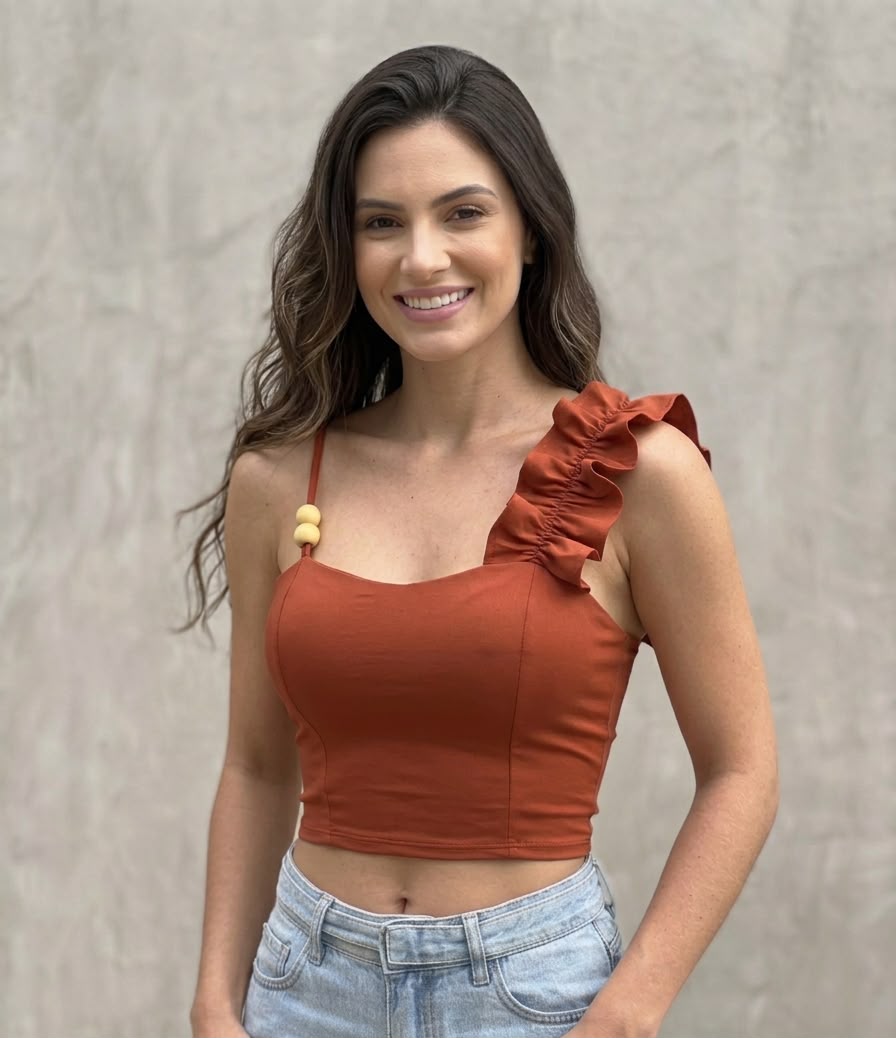 Cropped Alça Babado - Imagem 3