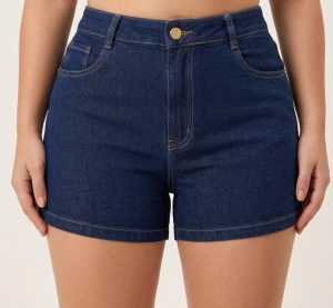 Short Azul Tradicional Plus Feminino